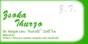 zsoka thurzo business card